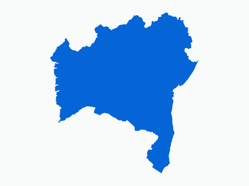 Contorno do mapa do estado de Bahia