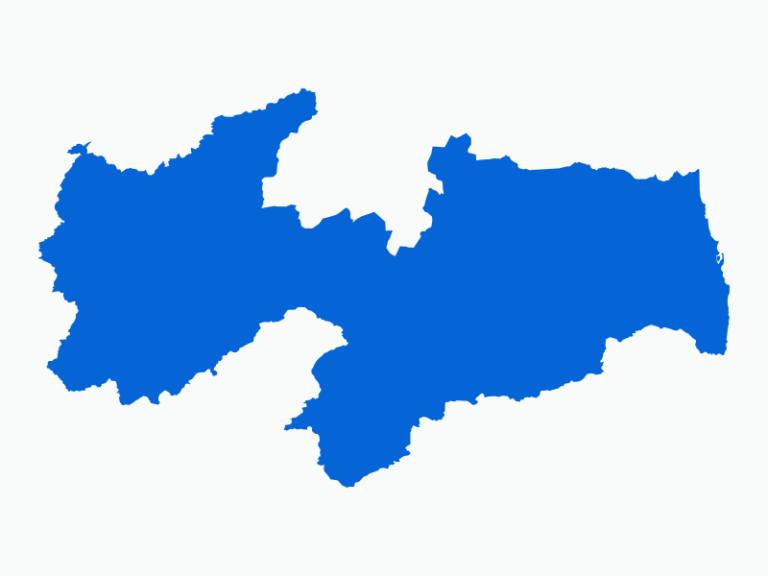 Contorno do mapa do estado de Paraíba