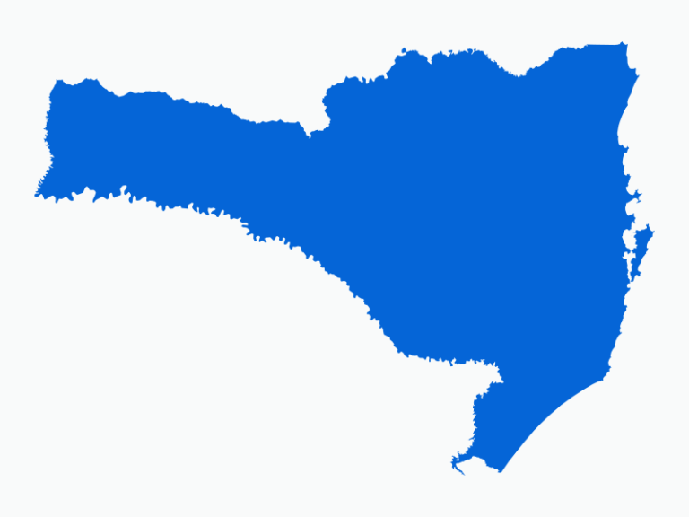 Contorno do mapa do estado de Santa Catarina